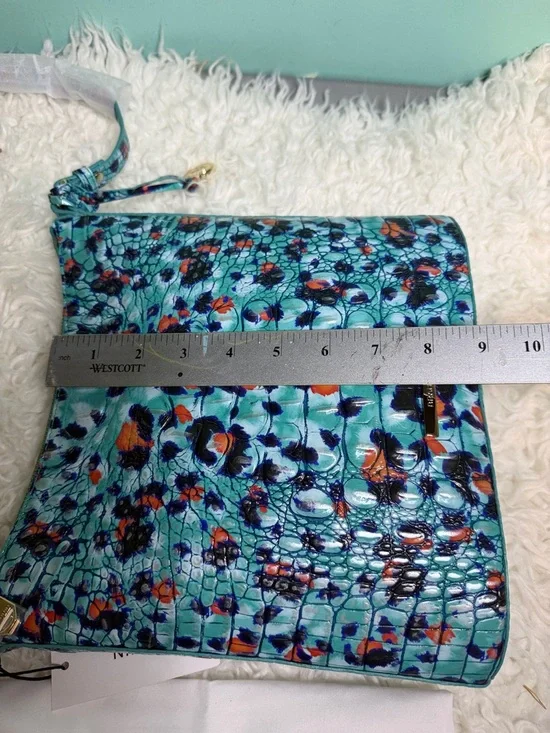 New Brahmin Katie Frisky Melbourne Turquoise Floral  Crossbody/Wallet - Picture 11 of 17